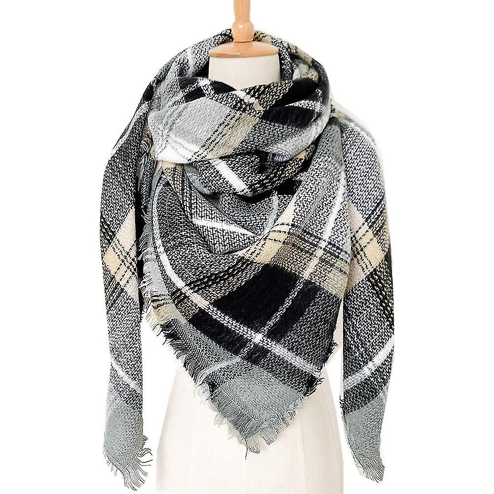 Women's Winter Check Shawls Wraps