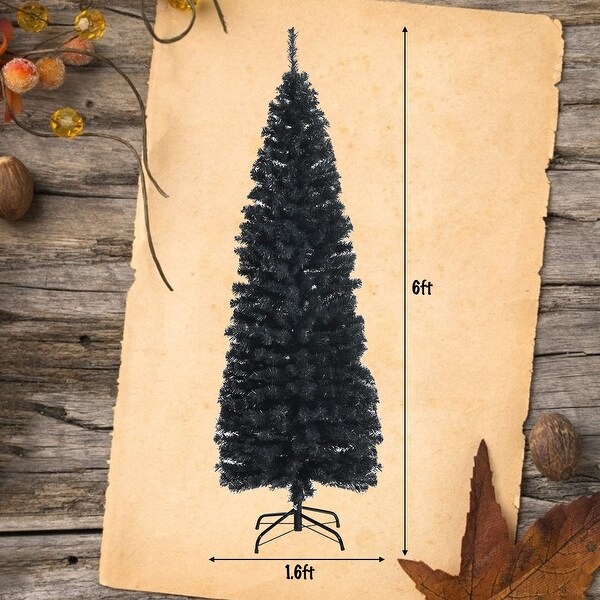 6 ft Unlit Pencil Slim Tree Artificial Christmas Tree