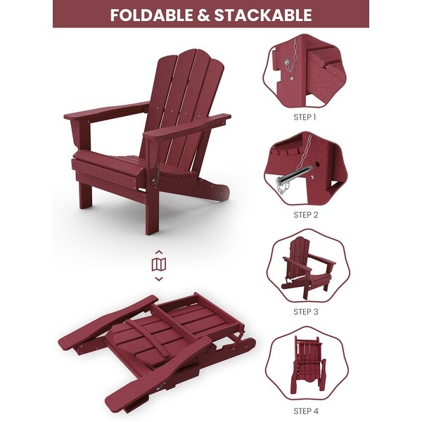 Classic Plastic Folding Outdoor Adirondack Chair Set Of 2