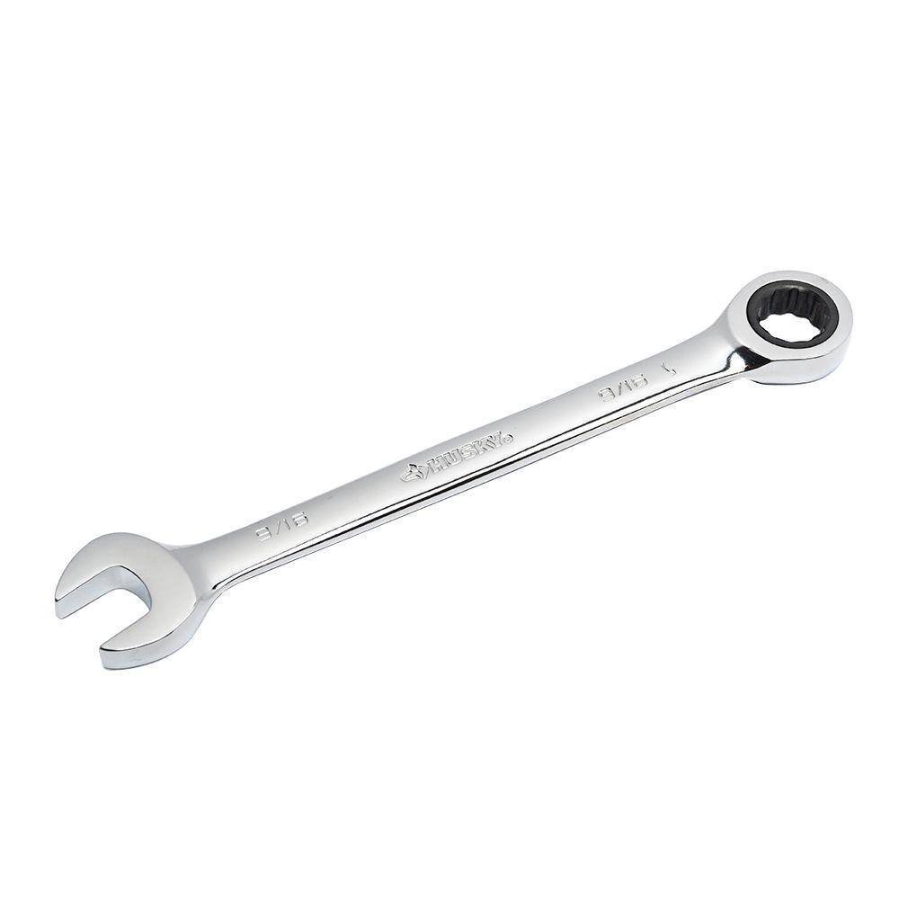 Husky 916 in. 12-Point SAE Ratcheting Combination Wrench HRW916