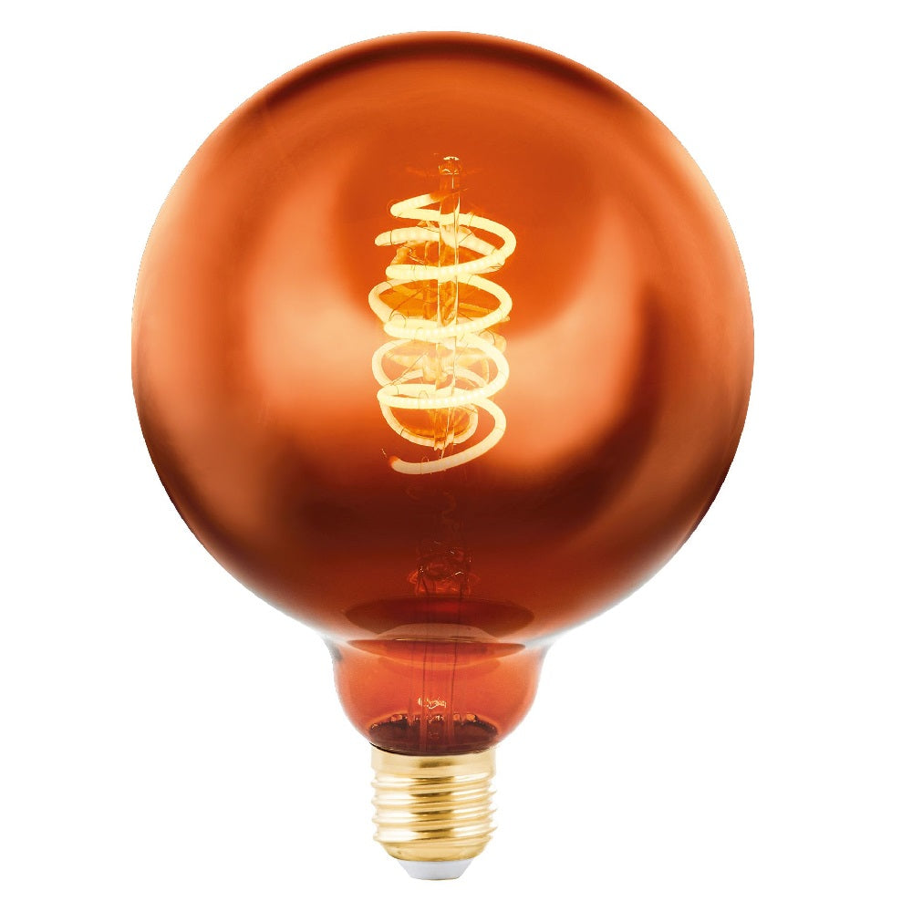 EGLO 11884 LED 4W Globe G125 E27 ES Copper Spiral Filament Dimmable Lamp 50lm 2000k