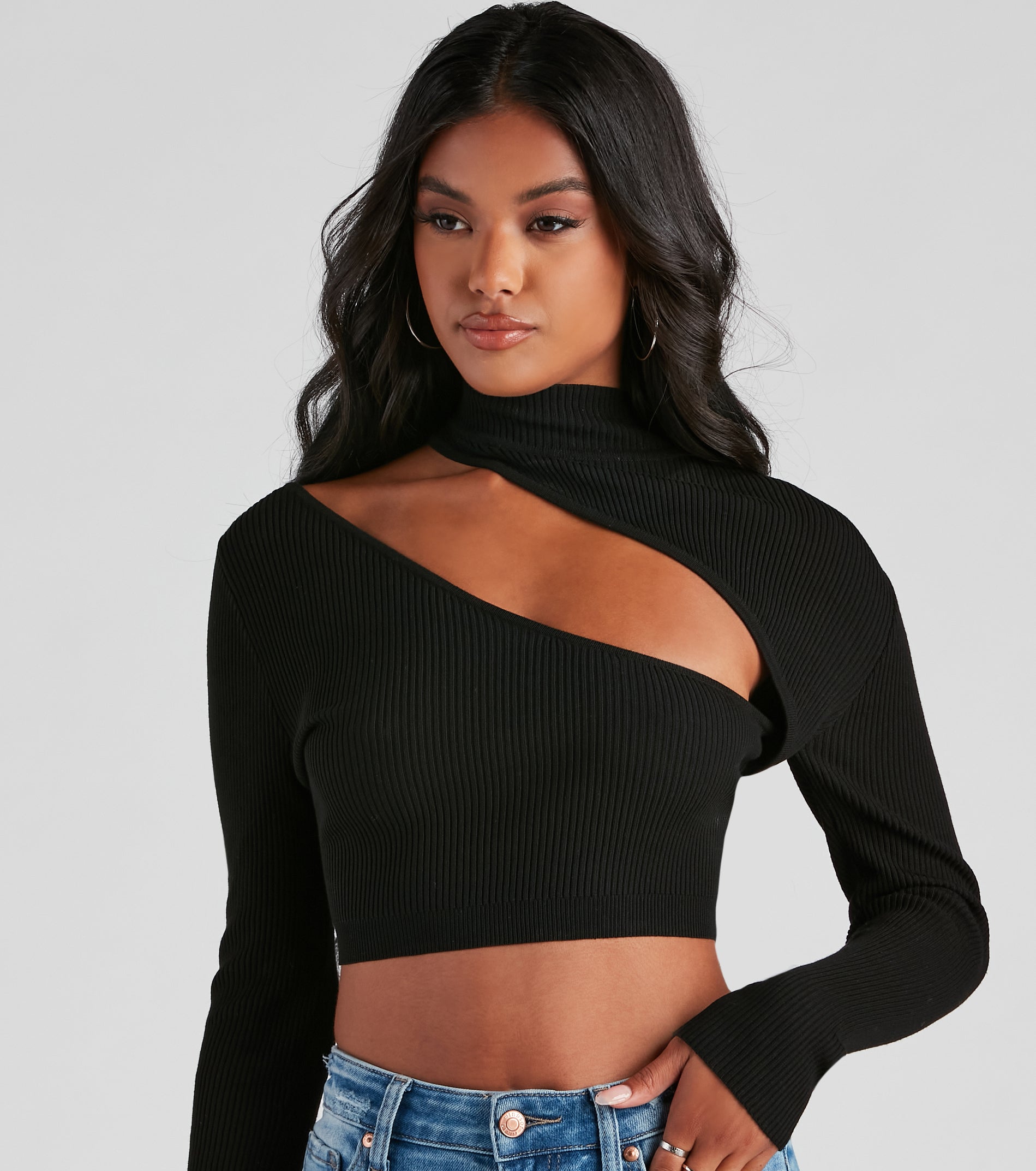 Bold Beauty Ribbed Cutout Crop Top