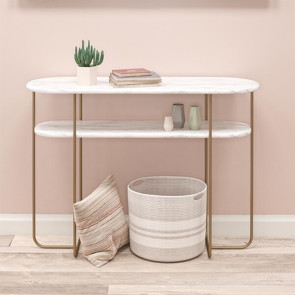 The Novogratz Athena Faux Marble Console Table