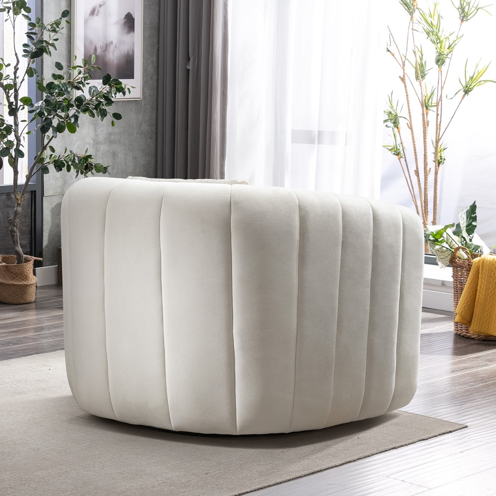 Swivel Accent Chair with Plump Pillow for Living Room and Bedroom