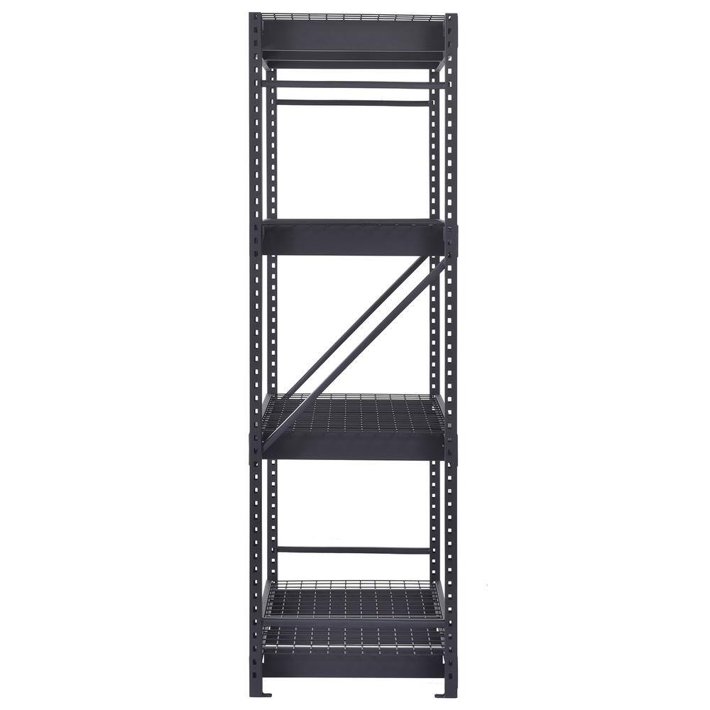 Husky 4-Tier Industrial Duty Steel Freestanding Garage Storage Shelving Unit in Black (77 in. W x 78 in. H x 24 in. D) N2W772478W4B