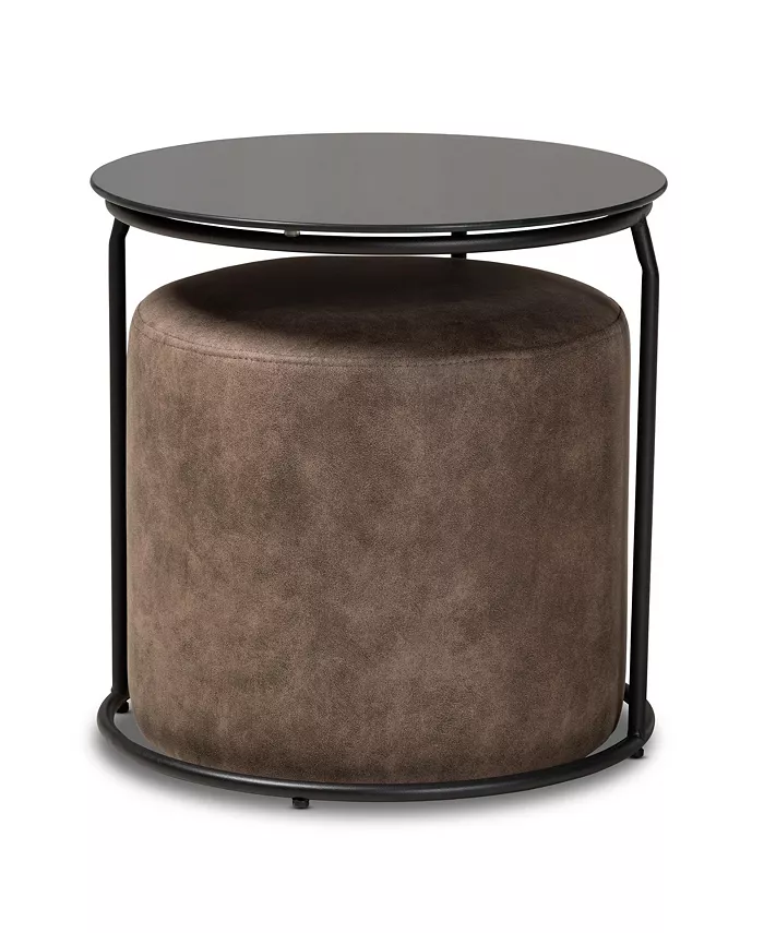 Furniture Kira Ottoman and End Table Set