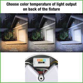 ETi 240 Degree LED Motion Sensor Light Outdoor White Twin Head Flood Security Light 1200 to 2400 Lumens Driveway Walkway 51406112