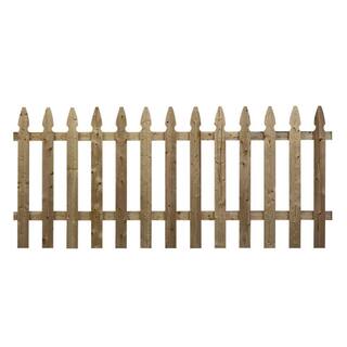 3.5 ft. x 8 ft. Space Picket French Gothic Scallop Wood Fence Panel 73000129