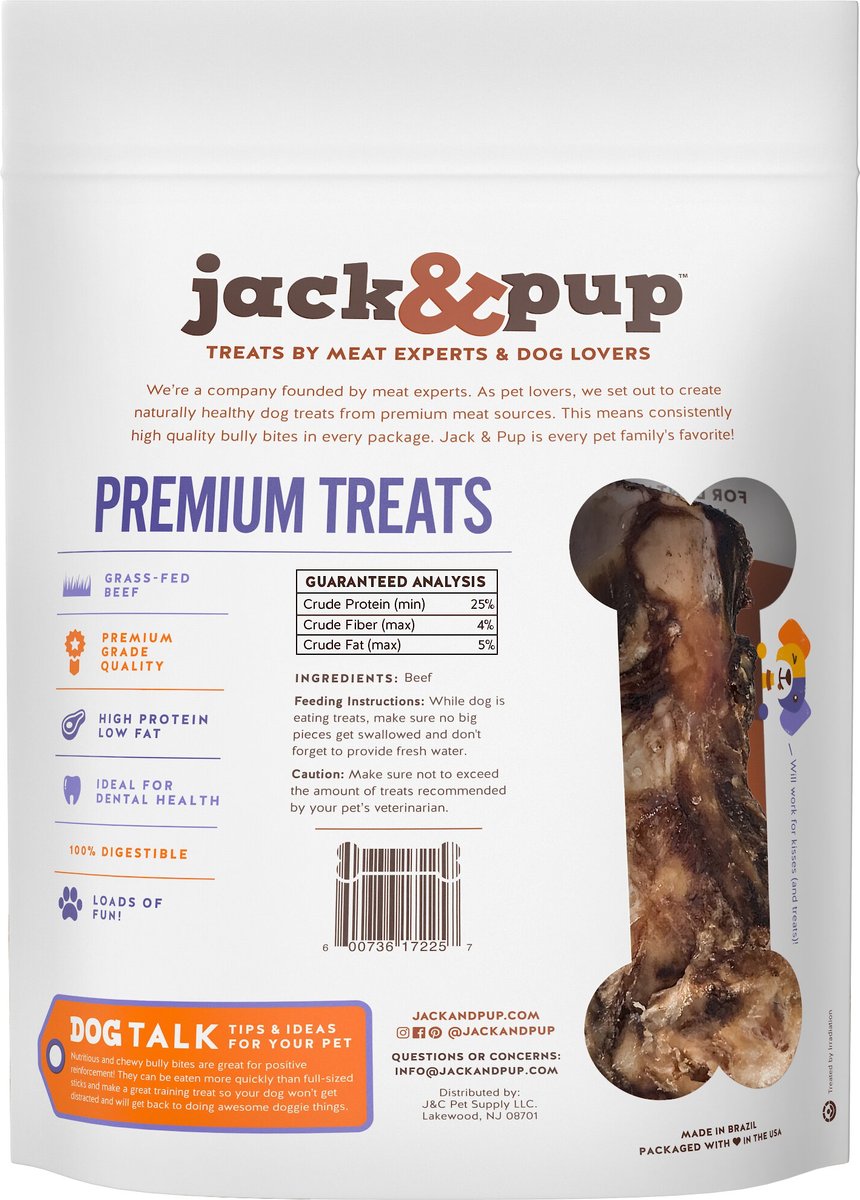 Jack and Pup Large Roasted Beef Knuckle Head Bone Dog Treat， 2 count