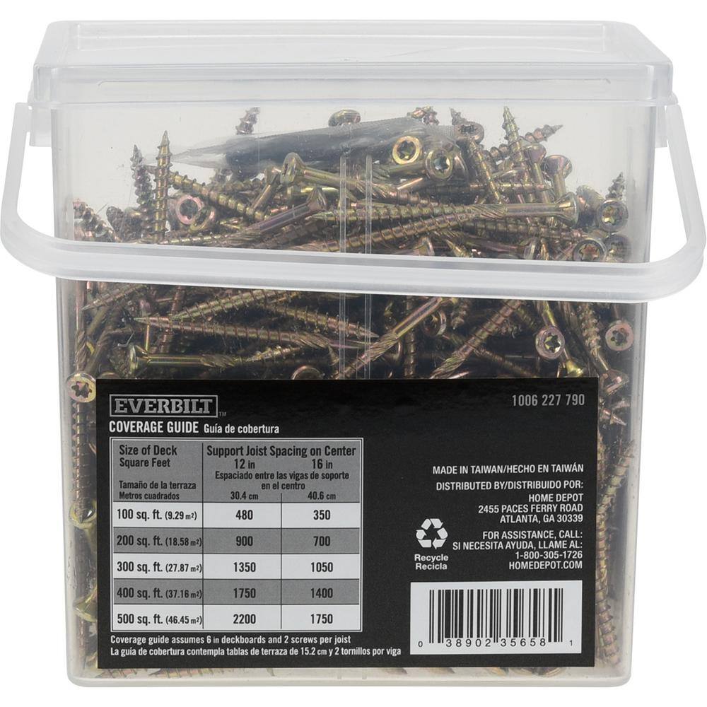 Everbilt #9 x 2-12 in. Star Drive Flat Head Interior Wood Screws (501-Pack) 117349