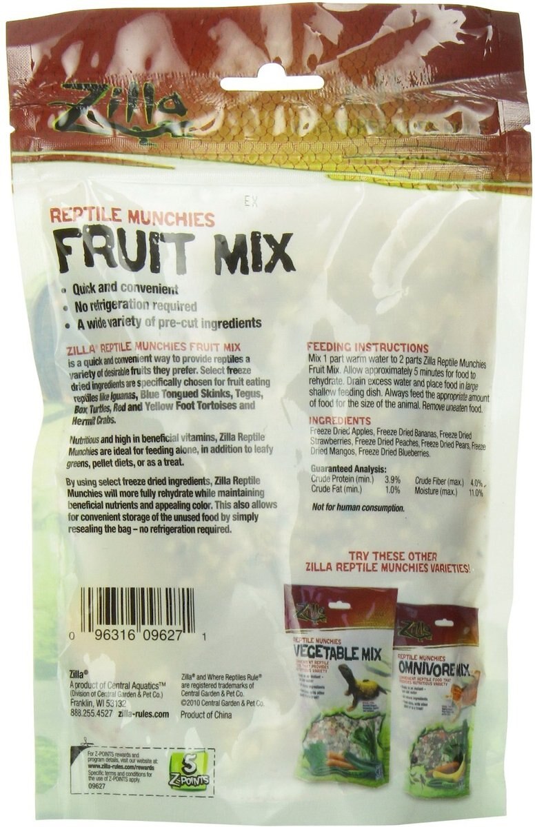 Zilla Reptile Munchies Fruit Mix Reptile Food