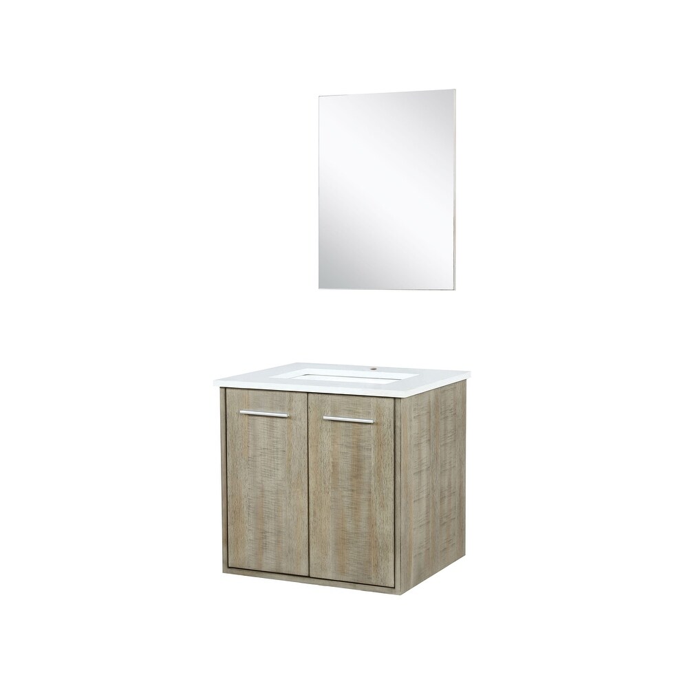 Fairbanks 24 in W x 20 in D Rustic Acacia Bath Vanity  Cultured Marble Top and 18 in Mirror