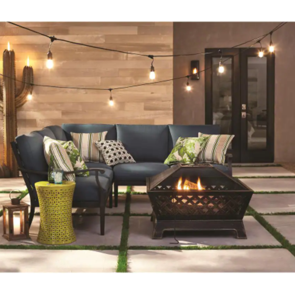 Hampton Bay Tipton 34 in. Steel Deep Bowl Fire Pit in Oil Rubbed Bronze