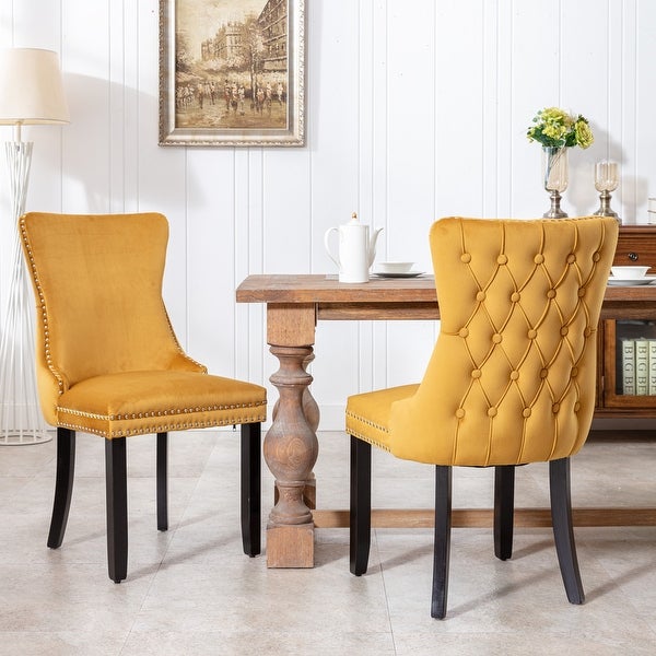 Velvet Dining Chairs Set of 2，for Kitchen Diningroom