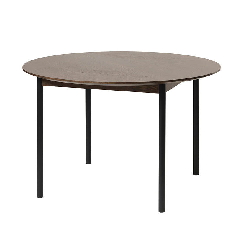 LATINA Round Dining Table 120cm -  Dark Brown / Black