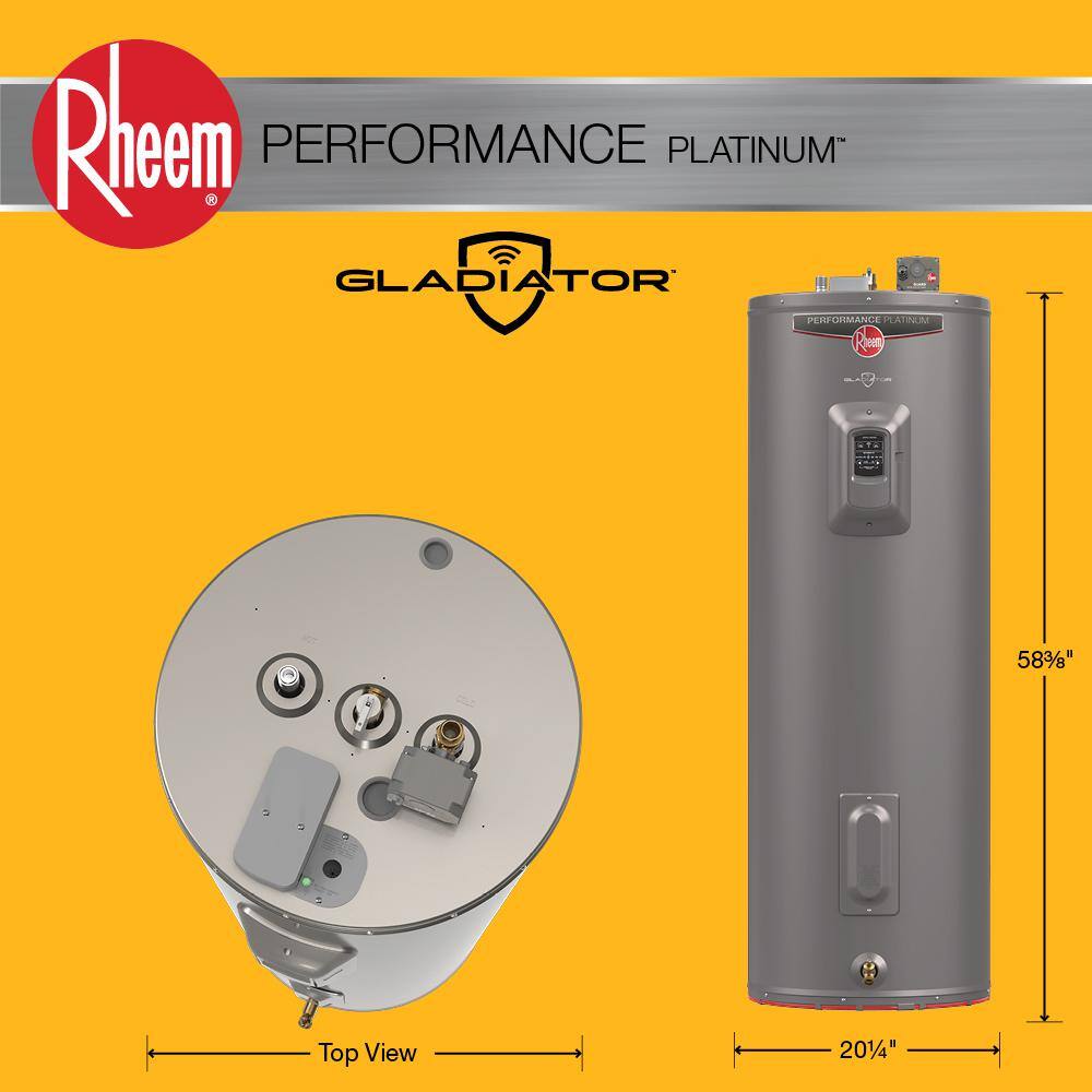 Rheem Gladiator 50 Gal. Tall 12-Year 4500W Electric Tank Water Heater with Leak Detection Auto Shutoff – WA OR Version XE50T12CG45U0