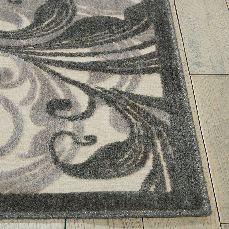 Nourison Graphic Illusions Gray Scroll Rug