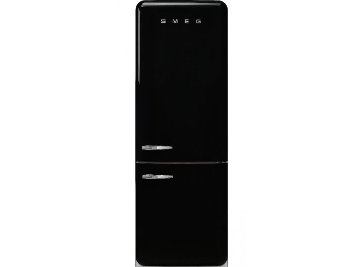 Smeg 50's Retro Style Aesthetic 18 Cu. Ft. Black Right-Hinge Bottom Freezer Refrigerator With Manual Ice Maker