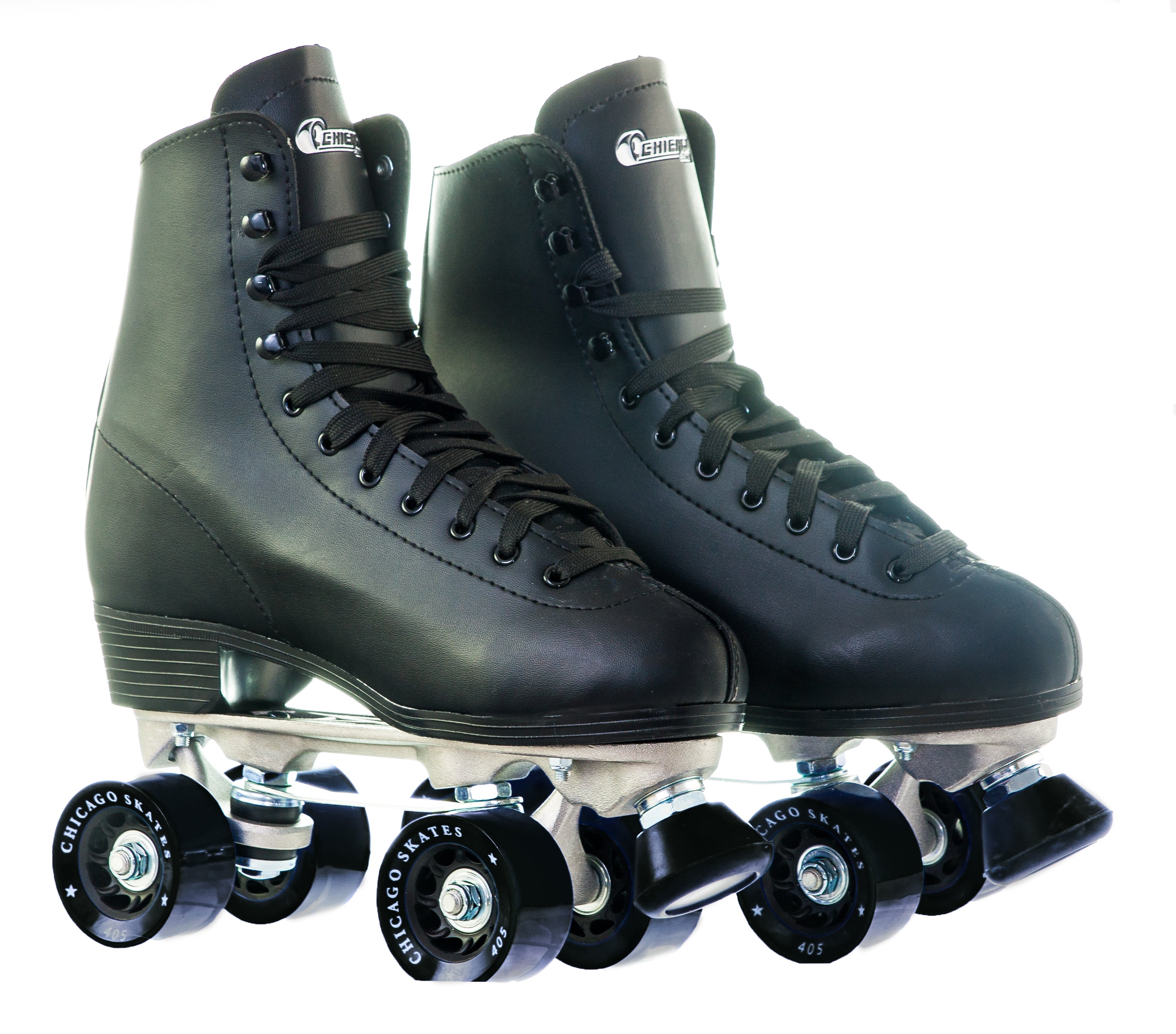 Chicago Skates Men's Deluxe Quad Roller Skates Black Classic Rink Skate， Sizes 5-13