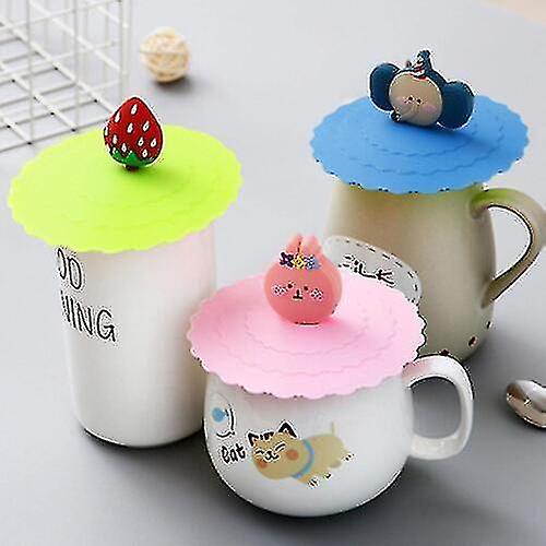 Silicone Cup Lid Glass Drink Cover Anti Dust Coffee Mugs Suction Seal Leakproof