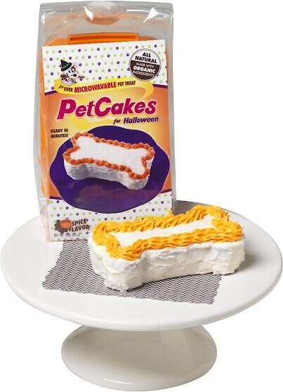 PetCakes Carob Flavor Microwavable Halloween Cake Mix Kit w/ Bone Shaped Dog Treat Pan