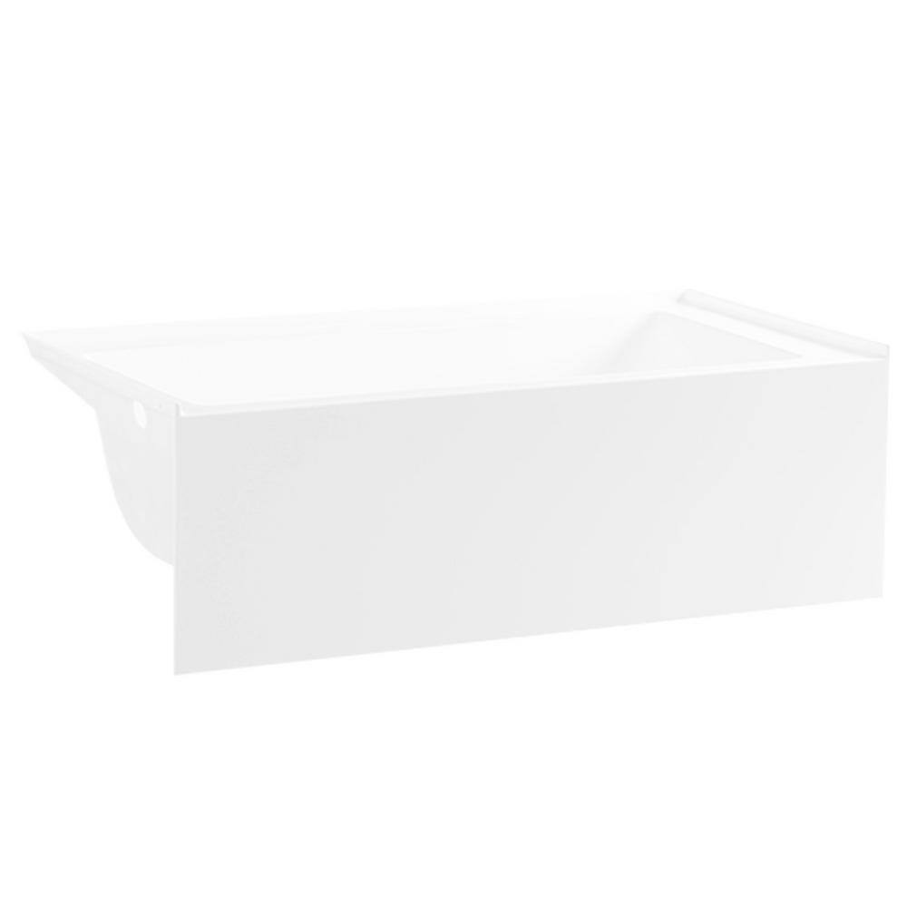 Kingston Brass Aqua Eden Sarah 66 in. Acrylic Left-Hand Drain Rectangular Alcove Bathtub in White HHVTAP663222L