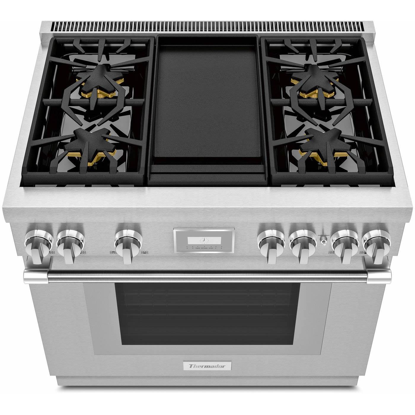 Thermador 36-inch Freestanding Dual Fuel Range PRD364WDHC