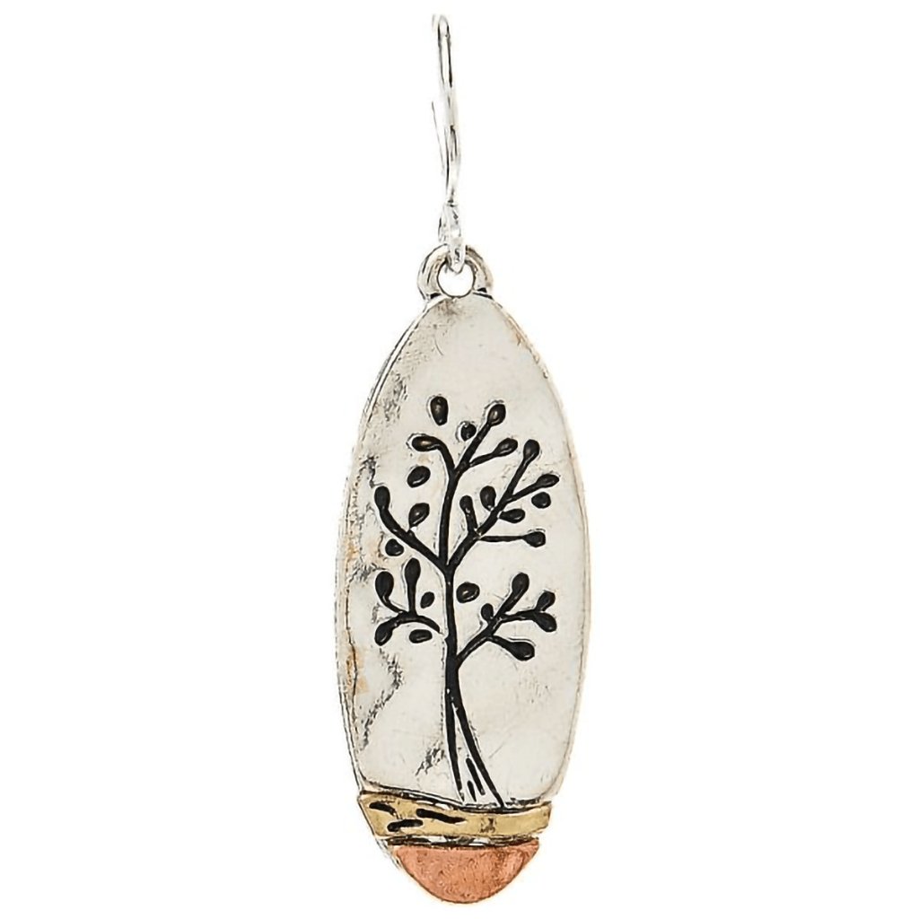 Rain  Silver Multi Engraved Tree Earrings