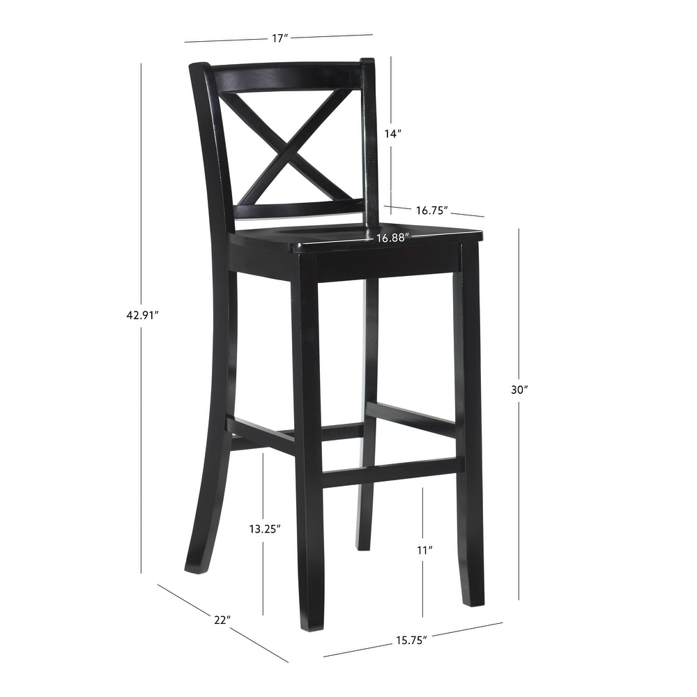 Copper Grove Frunza Black 30 inch X back Bar Stool