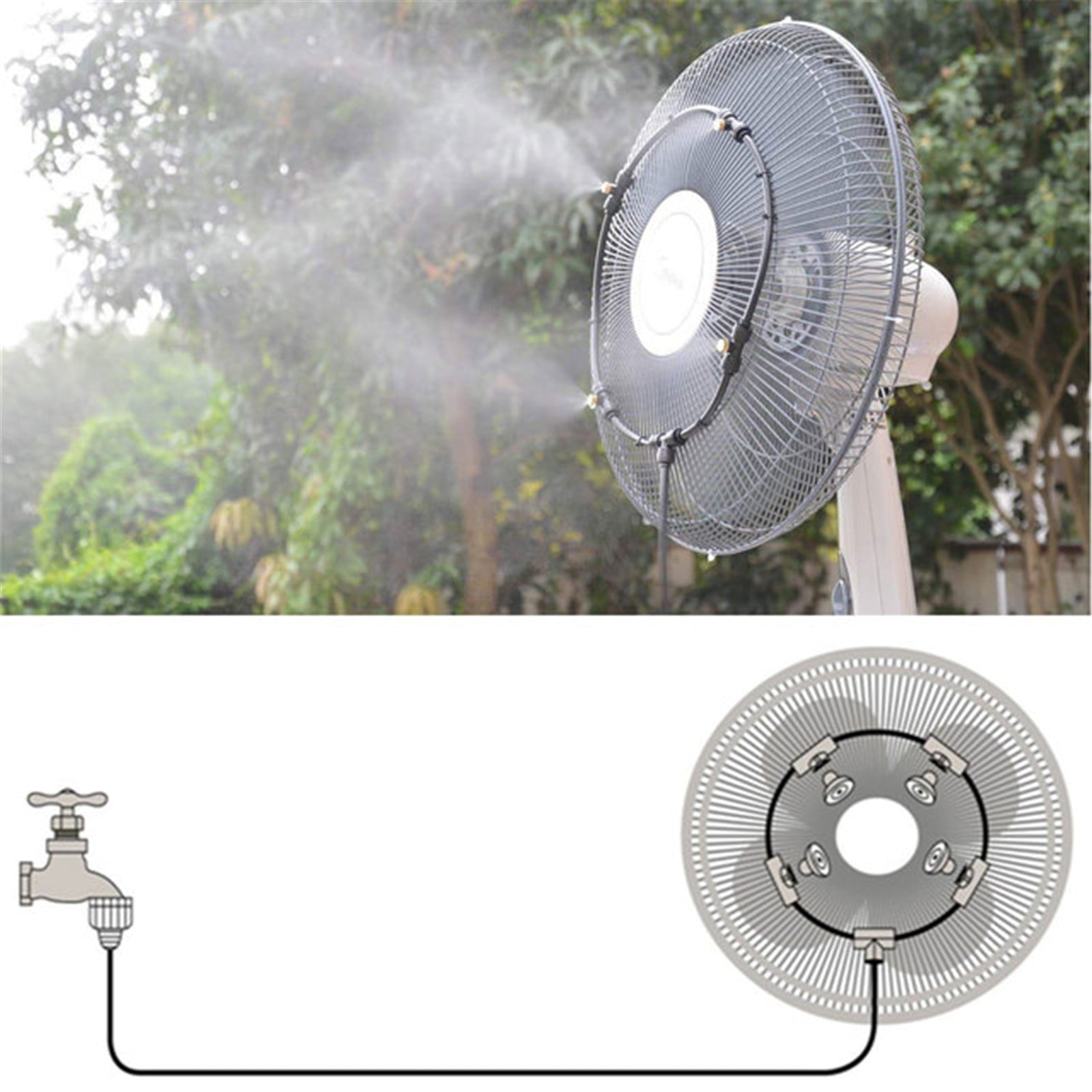 Clearance Sale Mijaution Outdoor Misting Fan Cooler Water Cooling Patio Mist Garden 16Inch