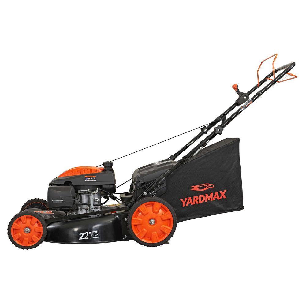 YARDMAX 22 in. 201 cc SELECT PACE 6 Speed CVT High Wheel FWD 3-in-1 Gas Walk Behind Self Propelled Lawn Mower YG2860