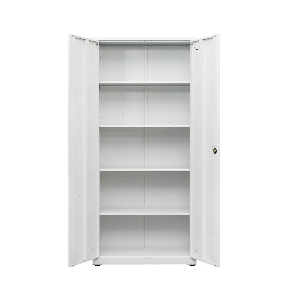 High Storage Cabinet with 2 Doors and 4 Partitions