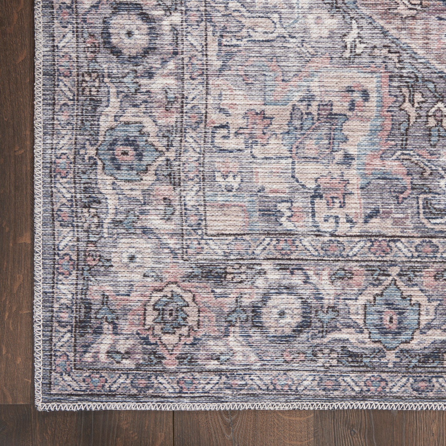 Machine Washable Series Grey Vintage Rug