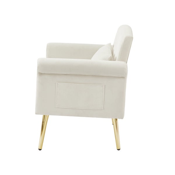 Elegant luxury Velvet Armchair Accent Chairs Tufted Back Lounge Chairs with Nailhead Arms and Pockets