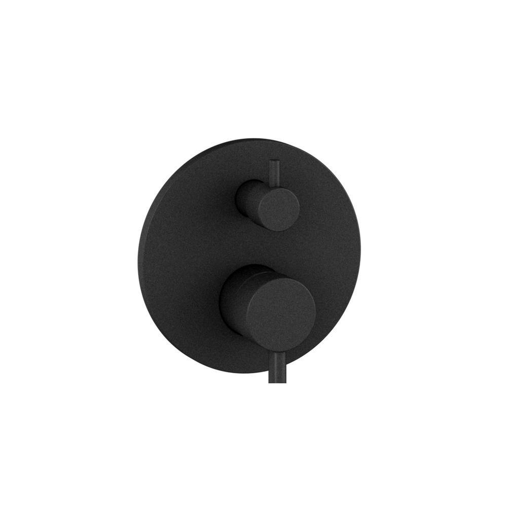 PULSE Showerspas Refuge 6-Spray Patterns with 1.8 GPM 10 in. Wall Mounted Dual Showerheads with Slide Bar and Valve in Matte Black 3006-MB-1.8GPM