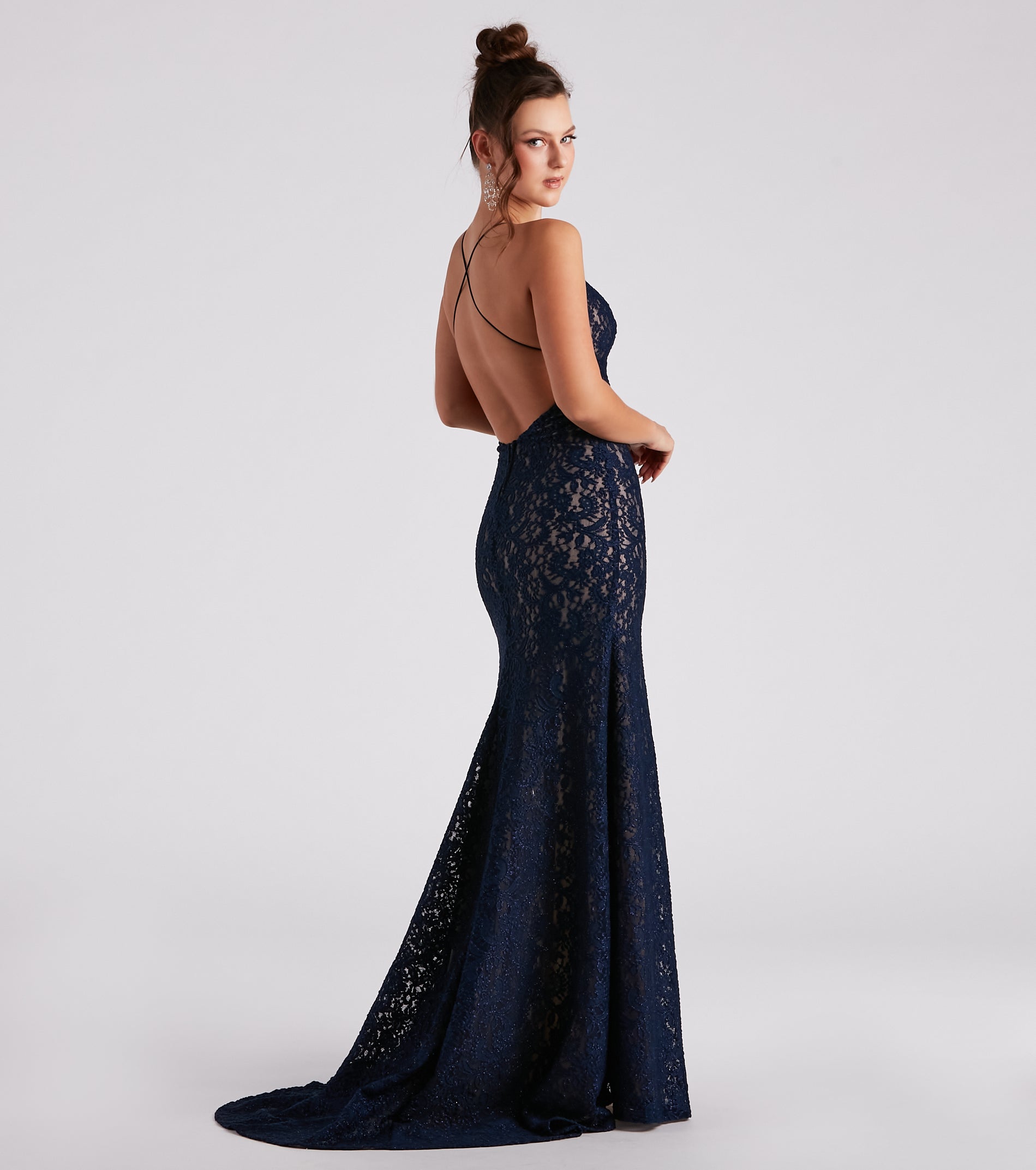 Cora Lace V-Neck Mermaid Ball Gown