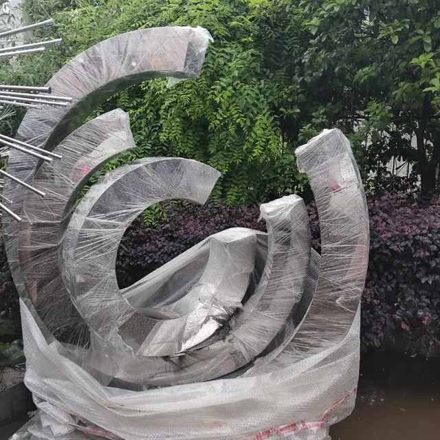 Custom stainless steel metal modern garden decoration outdoor sculpture