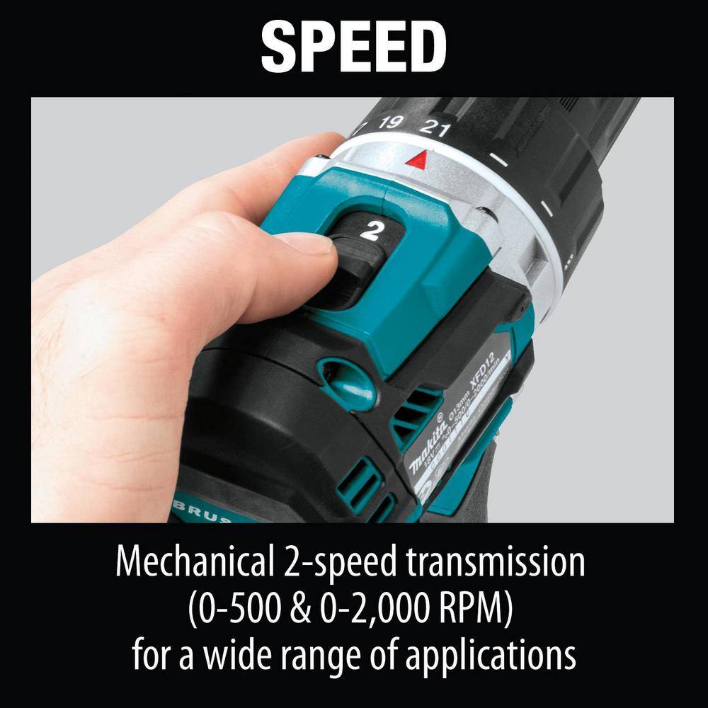 Makita 18V LXT Lithium-Ion Brushless Cordless 12 in. Driver-Drill (Tool Only) XFD12Z