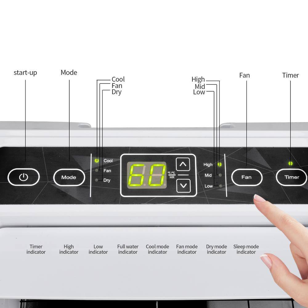 Winado 12000 BTU 8000 BTU(DOE) Portable Air Conditioner with Dehumidifier in White 578901619268