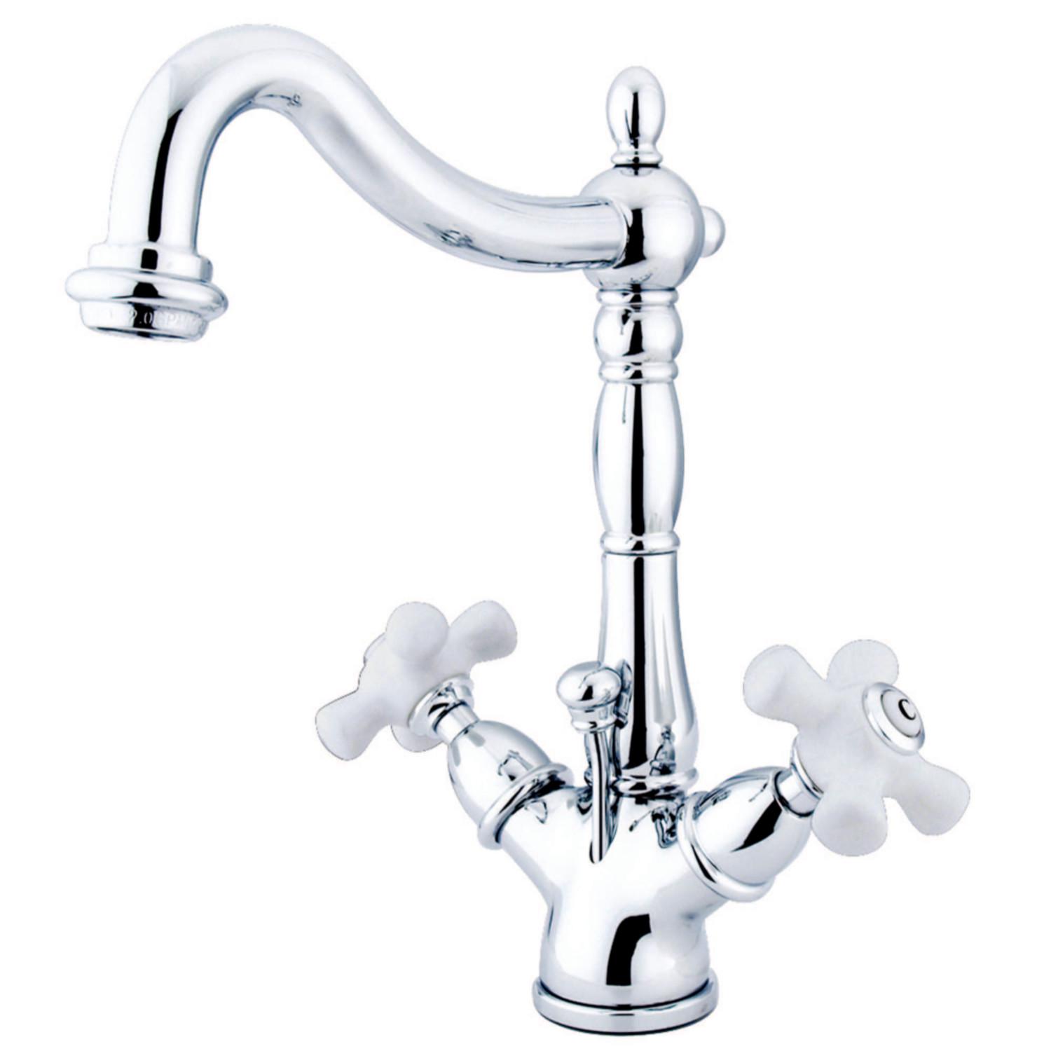 Kingston Brass KS1431PX Heritage 4-Inch Centerset Lavatory Faucet， Polished Chrome