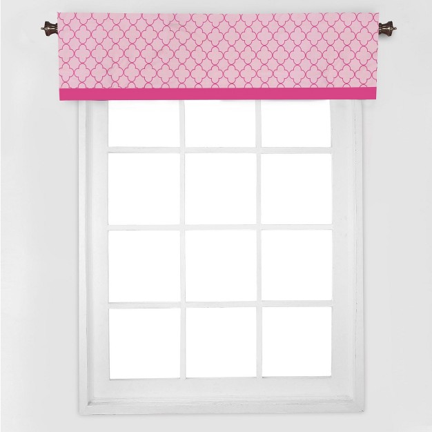 Bacati Quatrefoil Pink Window Valance