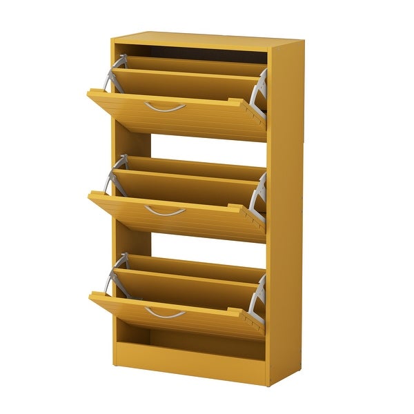 12-15 Pair Shoe Storage Cabinet Space Saving Oak - - 35742549