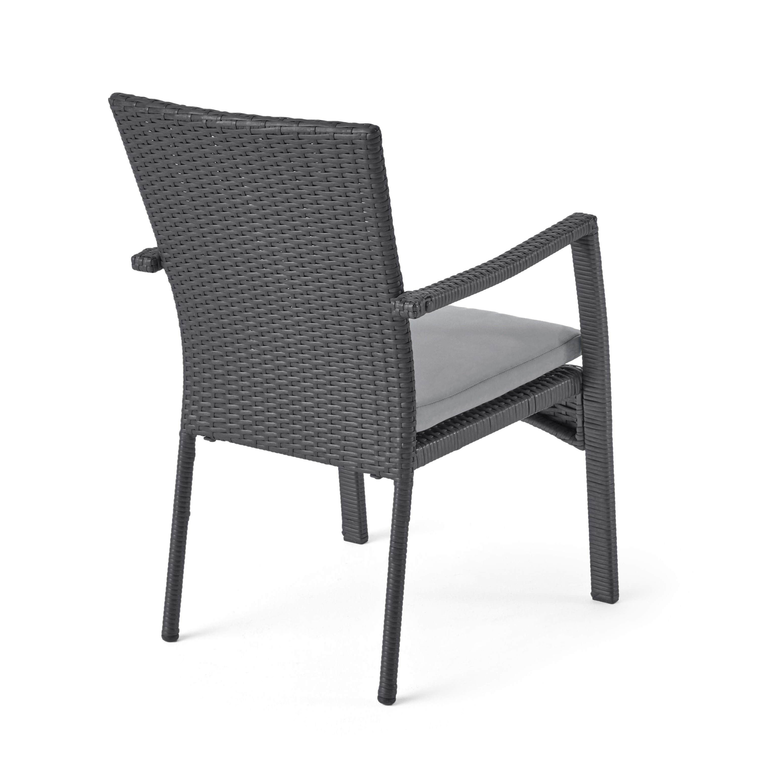 Tigua Outdoor Grey Wicker Dining Chair with Cushions (Set of 2)