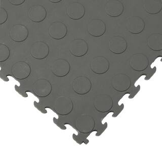 Norsk Multi-Purpose 18.3 in. x 18.3 in. Dove Gray PVC Garage Flooring Tile with Raised Coin Pattern (6-Pieces) NSMPRC6DG