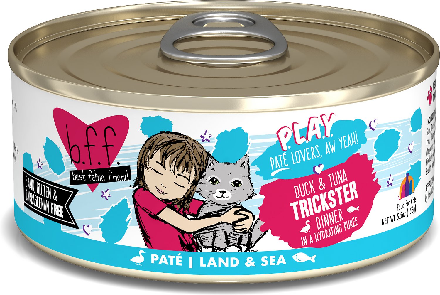 Weruva Cat BFF Play Pate Lovers Duck and Tuna Trickster Dinner In A Hydr