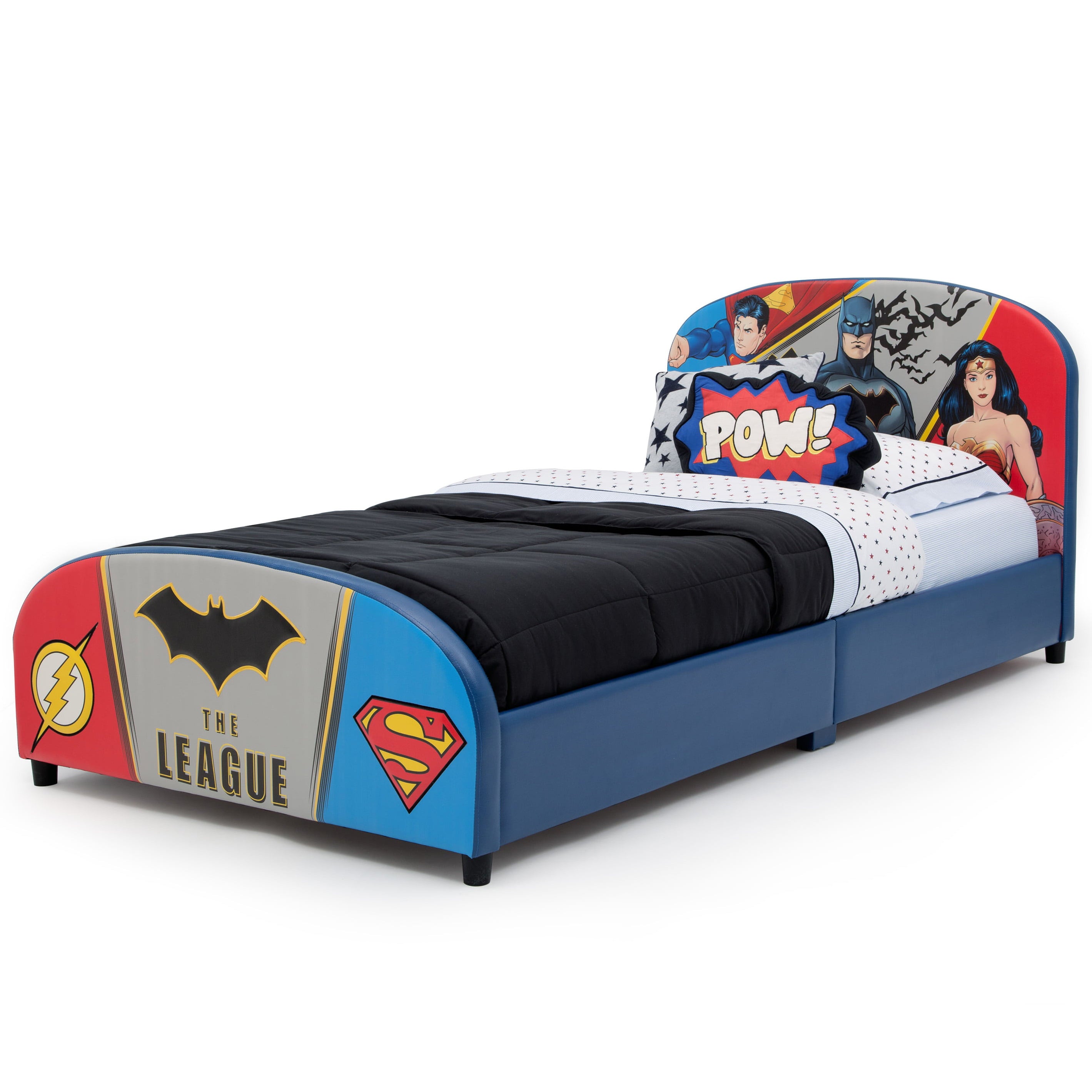 Delta Children DC Comics Justice League Upholstered Bed, Twin, Blue