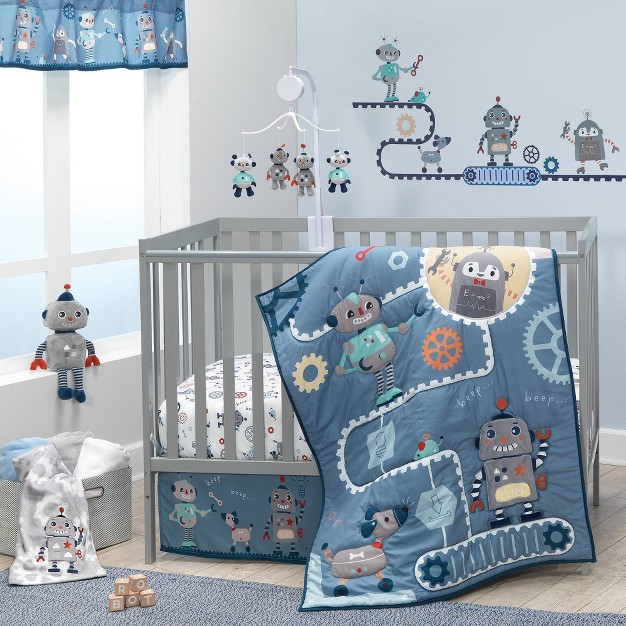 Bedtime Originals Robbie Robot Window Valance Blue