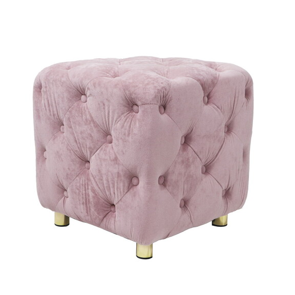 Pink Velvet Upholstered Ottoman  Exquisite Small E...