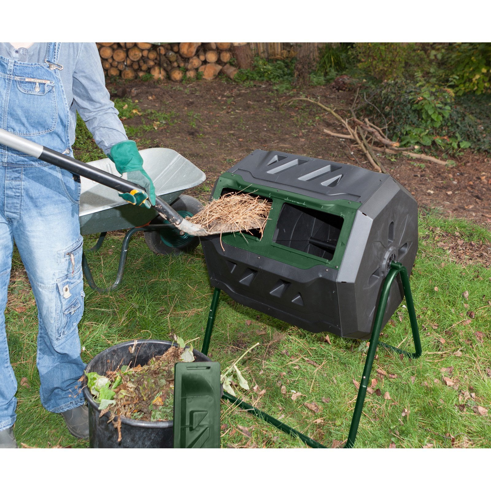 Exaco Mr.Spin Dual Compartment Compost Tumbler