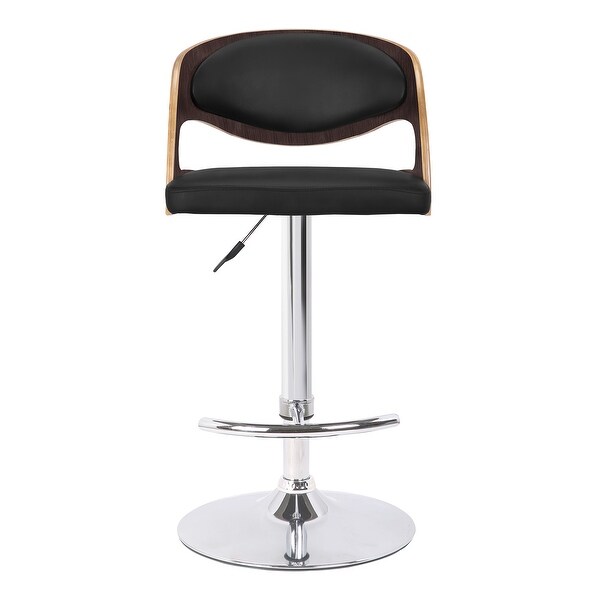 Malibu Swivel Barstool with Walnut Veneer and Chrome Base